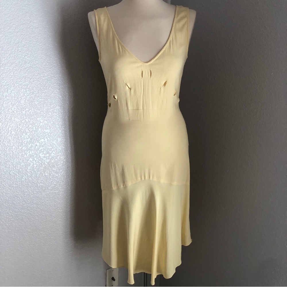 Vintage Silk Double V Neck Dress